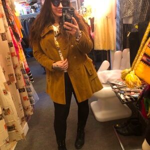 Mustard Yellow/Gold Vintage Coat with Unique Designs